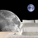 bedroom decor with modern mural and moon photos
