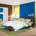 lime yellow blue and brown colors for interior decoration