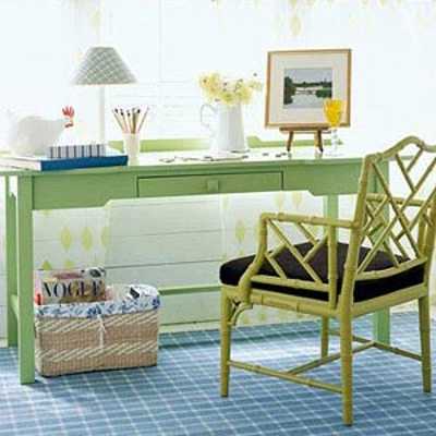 green decorate blue and brown color combination for the home office