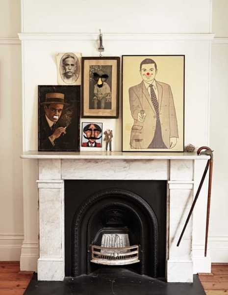 vintage decor for mantelpiece