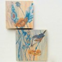wooden wall decorations with embroidery