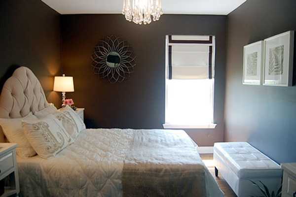 brown wall color for bedroom decorating