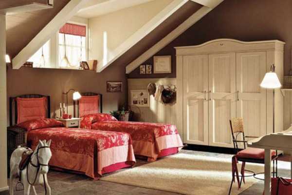 brown wall color pink linen for bedroom decorating