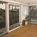 window with landscape drawings