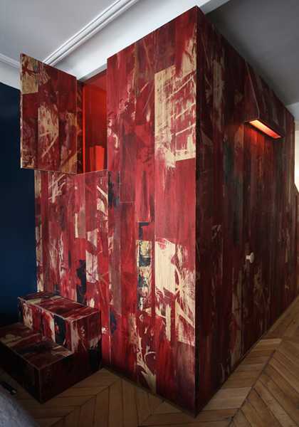 plywood painted red color