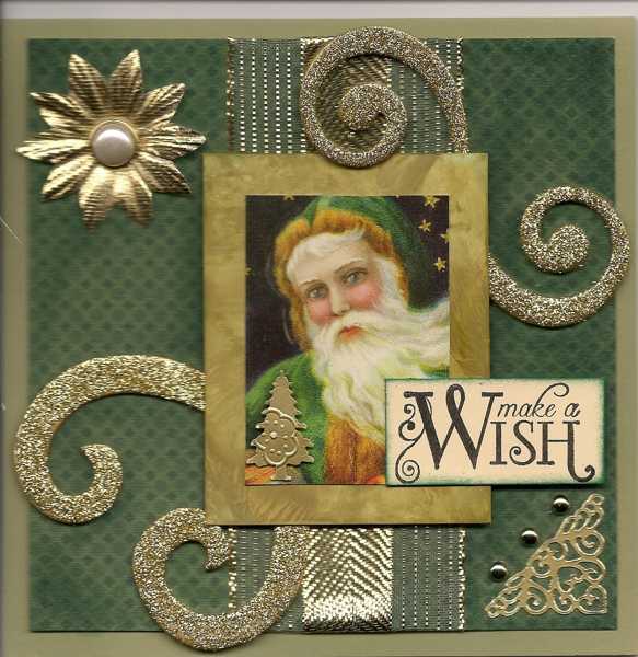 Vintage Christmas card with Santa