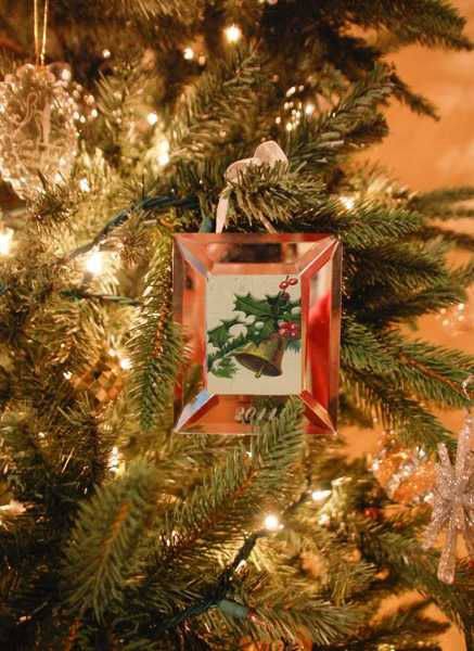old christmas tree decorations and christmas cards in old christmas tree decorations and christmas cards in