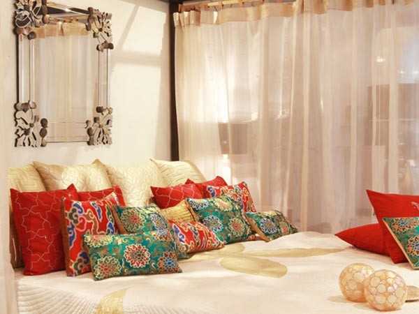 bright handmade pillows for bedroom decorating