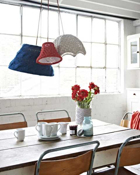 knitted lampshades for dining room adorn