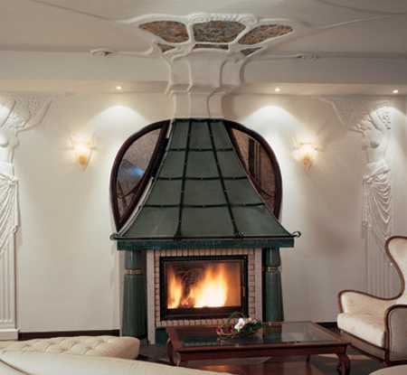 fireplace and ceiling designs in a modern style