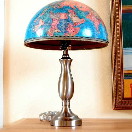  recycling old globe for table lamp 