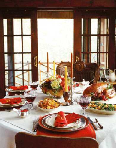 Table setting for thanksgiving party