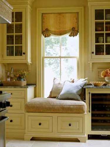 small window seat with Curtain
