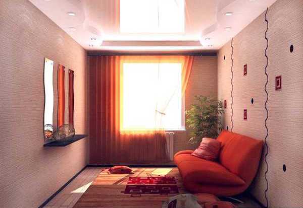 small room decorating with orange color