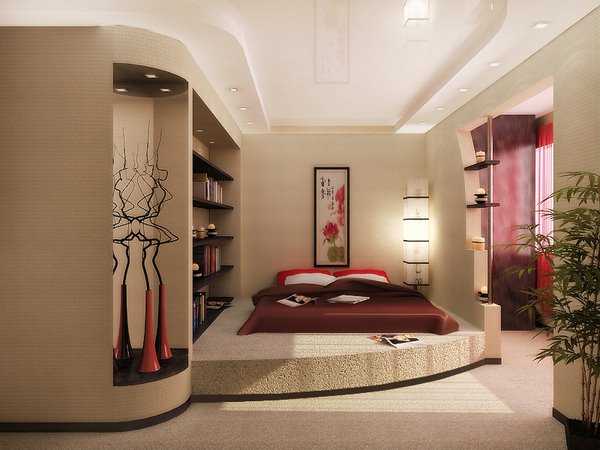 low bed design on raised floor