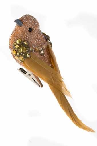 Bird Christmas decorations in black and gold