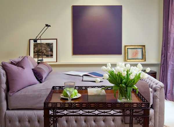 purple interior paint and sofa upholstery fabric