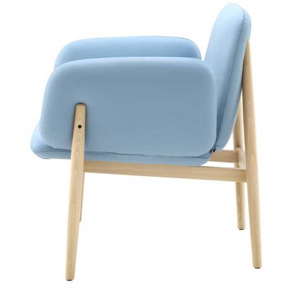bright blue upholstered chair