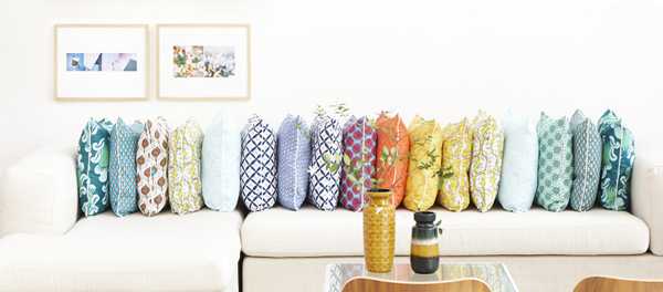 colorful sofa cushions