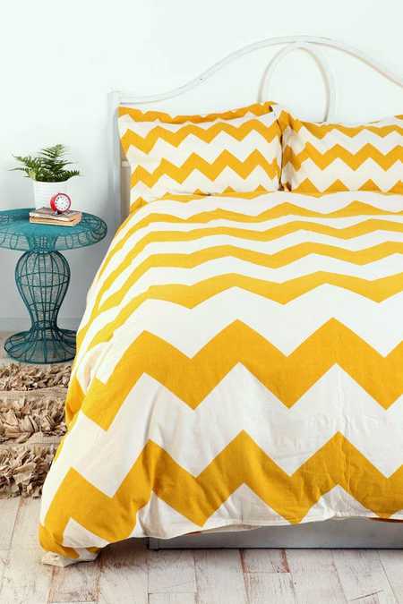 zigzag linen set in yellow color