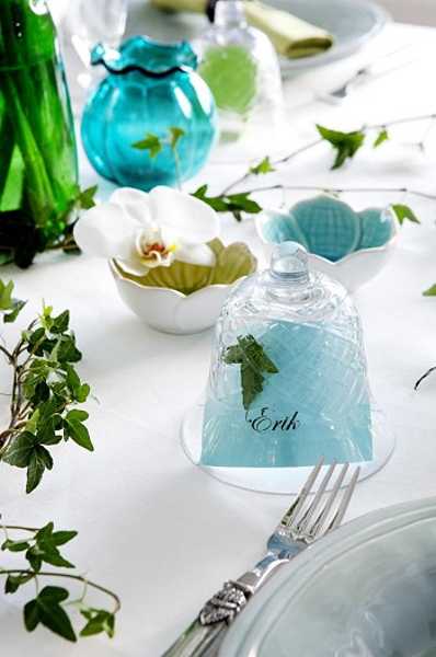 turquoise and green colors for table decorations