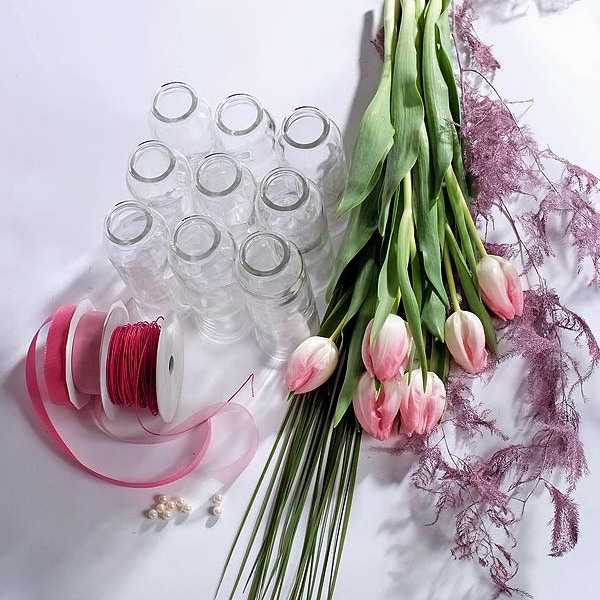  recycled glass bottles for flower arrangement 