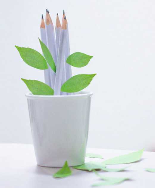 green leaves for pencil decoration
