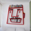 red face bookcases for the office storage