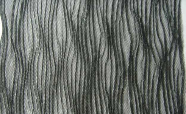 3D textured pleated fabrics in black