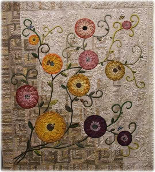 Modern quilt design, abstract flowers