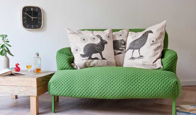 decorative pillows with rabbits and birds