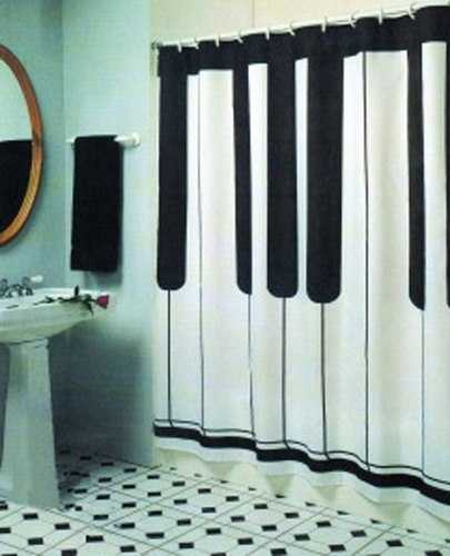 Piano bathroom shower curtain