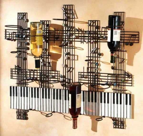 Piano wine bottle rack