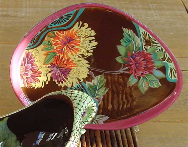 ceramic vase with floral pattern