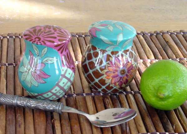 colorful crockery set