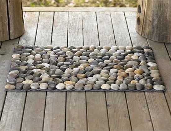 stone pebbles floor mat