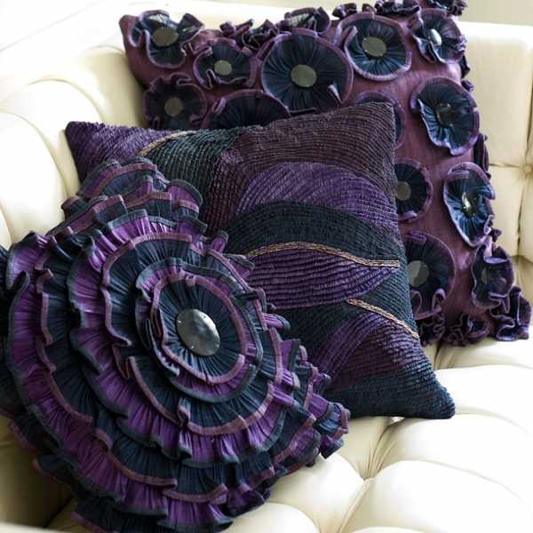 black and purple cushions