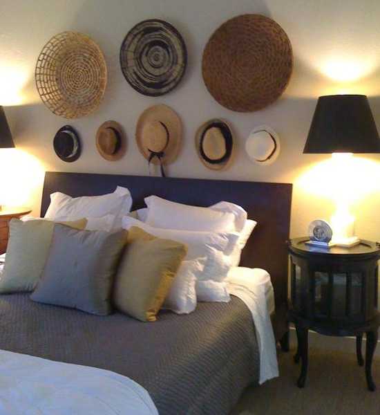 Modern Wall Decoration With Ethnic Wicker Plates, Bowls ...
