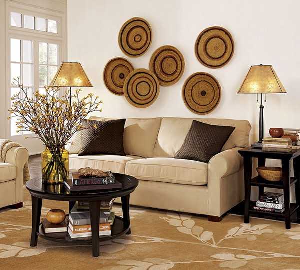 wall decoration ideas involving Asian and African willow plates