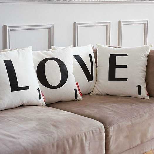 love decorative pillows with letters