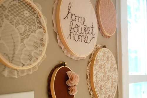 beautiful wall decorations with embroidery rings