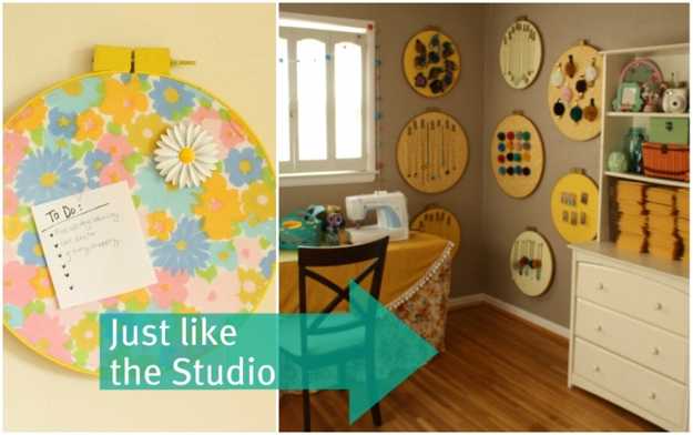 wall decoration with embroidery frame