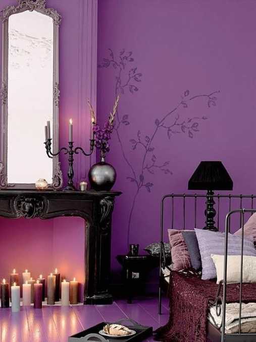 purple wall paint color for the bedroom decorating