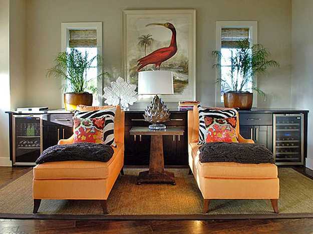 orange living room upholstery fabric and colorful accent pillows