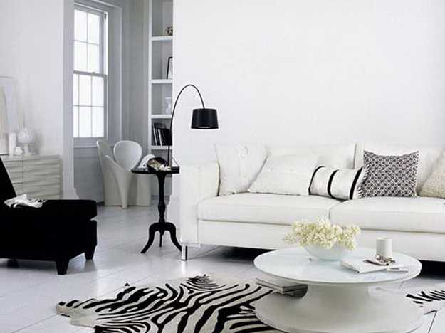 black and white living room pillow