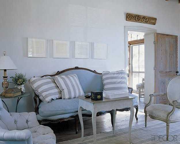 living room sofa with striped cushions