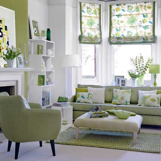 decorate white and green living room