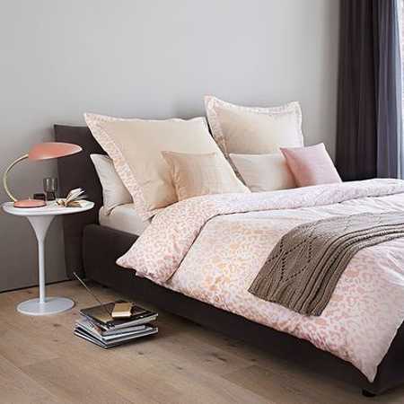 linen fabrics in pink and beige
