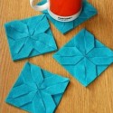 placemats in blue color with origami design