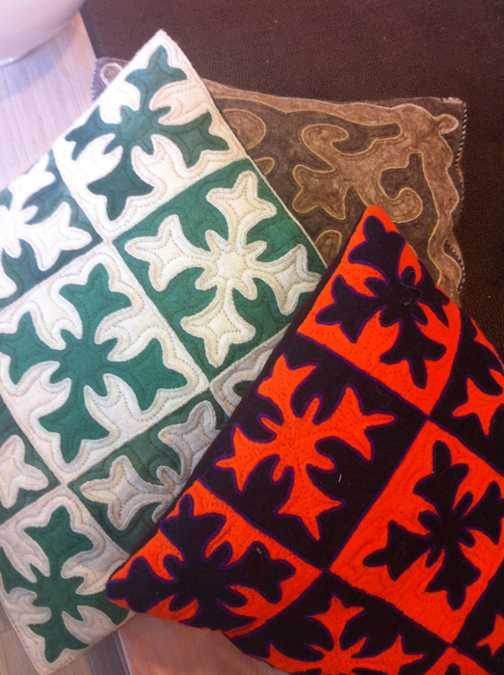 colorful wool felt pillow